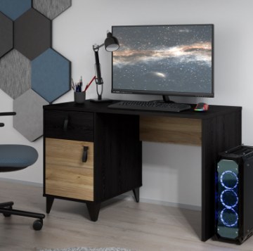 Forte Письменный стол в стиле лофт 120x60 см с ящиком и тумбой Lya, LYAB211-M687 - Home Club