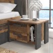 Forte Прикроватный столик 60 см с ящиками Clif Old – Wood Vintage/Beton, CLFK021-C546 - Home Club