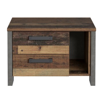 Forte Прикроватный столик 60 см с ящиками Clif Old – Wood Vintage/Beton, CLFK021-C546 - Home Club