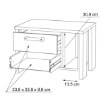 Forte Прикроватный столик 60 см с ящиками Clif Old – Wood Vintage/Beton, CLFK021-C546 - Home Club, изображение 7