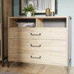 Forte Комода 110 см Oriental Tree Дуб Bartex/Чорний Hdf, HUDK212-M524 - Home Club