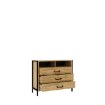 Forte Комода 110 см Oriental Tree Дуб Bartex/Чорний Hdf, HUDK212-M524 - Home Club, зображення 3