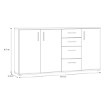 Forte Комода 160 см Net 106 Білий/Дуб Artisan, IKLK241-C830 - Home Club, зображення 6