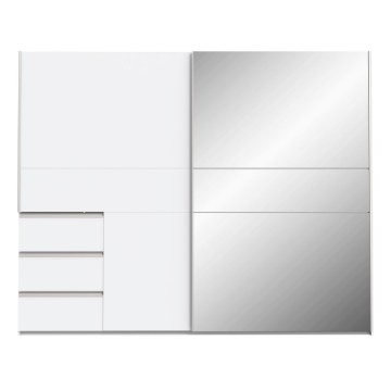 Forte Шкаф-купе с зеркалом и ящиками, 250 см, Winn 2, белый, W2QS52332-120 - Home Club