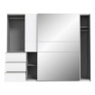 Forte Розсувна шафа з дзеркалом і шухлядами, 250 см, Winn 2, біла, W2QS52332-120 - Home Club, зображення 3