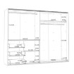 Forte Розсувна шафа з дзеркалом і шухлядами, 250 см, Winn 2, біла, W2QS52332-120 - Home Club, зображення 7