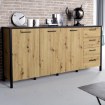 Forte Комода 185 см Kirikus, дуб Artisan/чорний матовий, KUSK243-C934 - Home Club