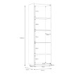 Forte Узкая витрина шириной 60 см Lewisville Secret Grey/Дуб Валенсия, LWSV711-M829 - Home Club, изображение 9