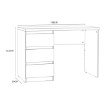 Forte Белый письменный стол 110x50 см с 3 ящиками, MT974-Z12M - Home Club, изображение 4