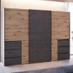 Forte Шкаф-купе 270 см с ящиками Winn 2, дуб Artisan/бетон, W2QS13331-C752 - Home Club