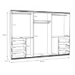 Forte Шкаф-купе 270 см с ящиками Winn 2, дуб Artisan/бетон, W2QS13331-C752 - Home Club, изображение 7