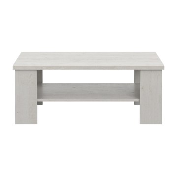 Forte Прямоугольный журнальный столик с полкой 110x70 см Rockhampton, белая сосна, ERXT501-D43 - Home Club