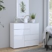 Forte Комод 115 см Sapporo, белый/белый глянцевый, SNNK325-V29 - Home Club