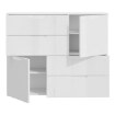 Forte Комод 115 см Sapporo, белый/белый глянцевый, SNNK325-V29 - Home Club, изображение 3