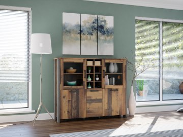 Forte Низкая витрина высотой 150 см Clif Old – Wood Vintage/Бетон, CLFV331-C546 - Home Club