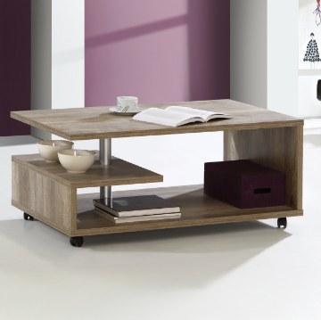 Forte Кофейный столик на колесиках 105x60 см Bailey, дуб античный, BL1T01-D39 - Home Club