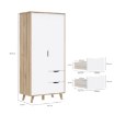 Forte Шафа 100 см із шухлядами Vankka, дубова дошка/білий, VNKS823L-L25 - Home Club, зображення 12
