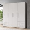Forte Шафа 210 см із шухлядами, біла, MKSS841-120 - Home Club