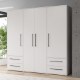 Forte Шафа 210 см із шухлядами, біла, MKSS841-120 - Home Club