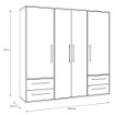 Forte Шафа 210 см із шухлядами, біла, MKSS841-120 - Home Club, зображення 6