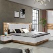 Forte Кровать с тумбочками 160x200 см Modern Way Дуб с прослойками/Белый, MRWL2162-C811 - Home Club