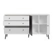 Forte Комод 160 см Harllson, белый/Uni, серый «Вольфрам», HLTK231REC-M806 - Home Club, изображение 3