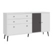 Forte Комод 160 см Harllson, белый/Uni, серый «Вольфрам», HLTK231REC-M806 - Home Club, изображение 4