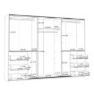 Forte Розсувна шафа з дзеркалом і шухлядами, 270 см, Winn 2, біла, W2QS13332-120 - Home Club, зображення 7