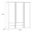 Forte Шкаф с зеркалом высотой 200 см и ящиками Buganvilla, белый/Loftwood/белый глянцевый, BGVS937-M783 - Home Club, изображение 6