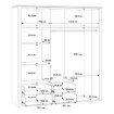 Forte Шкаф с зеркалом высотой 200 см и ящиками Buganvilla, белый/Loftwood/белый глянцевый, BGVS937-M783 - Home Club, изображение 7