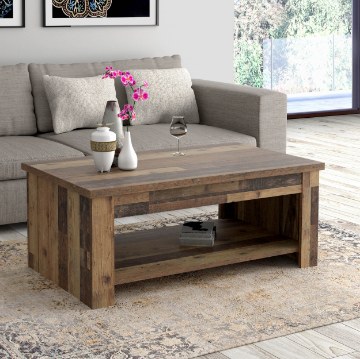 Forte Кофейный столик с поднимающейся столешницей 110x65 см Clif Old – Wood Vintage, DURT511-H51 - Home Club