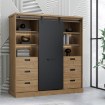 Forte Стеллаж 150 см Kaszimiro, дуб «Уотерфорд»/чёрный, KZMR631B-M328 - Home Club