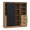 Forte Стеллаж 150 см Kaszimiro, дуб «Уотерфорд»/чёрный, KZMR631B-M328 - Home Club, изображение 5