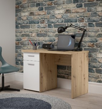 Forte Скандинавский письменный стол 110x60 см с ящиком и тумбой, WNB935-C804 - Home Club
