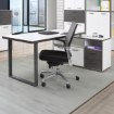 Forte Письменный стол 160x75 см с комодом Keflavik, белый/графитовый, KFLB141-J53 - Home Club