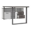 Forte Письменный стол 160x75 см с комодом Keflavik, белый/графитовый, KFLB141-J53 - Home Club, изображение 5