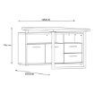 Forte Письменный стол 160x75 см с комодом Keflavik, белый/графитовый, KFLB141-J53 - Home Club, изображение 6