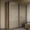 Forte Розсувна шафа 220 см Savona, дуб античний/бежевий глянцевий, SVNS92411-T15 - Home Club