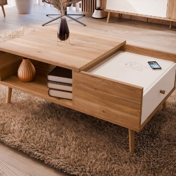 Forte Столик 106 см Harllson, белый/дуб Mauvella, CFTT5170EC-M807 - Home Club