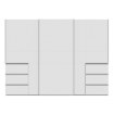 Forte Розсувна шафа 270 см із шухлядами Winn 2, біла, W2QS13331-120 - Home Club, зображення 2