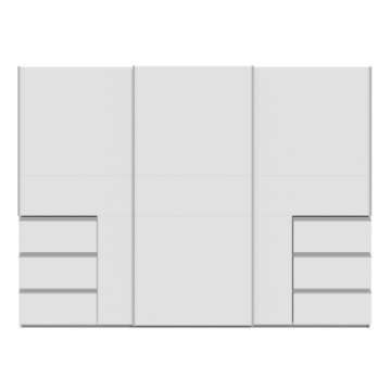 Forte Розсувна шафа 270 см із шухлядами Winn 2, біла, W2QS13331-120 - Home Club