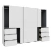 Forte Розсувна шафа 270 см із шухлядами Winn 2, біла, W2QS13331-120 - Home Club, зображення 5