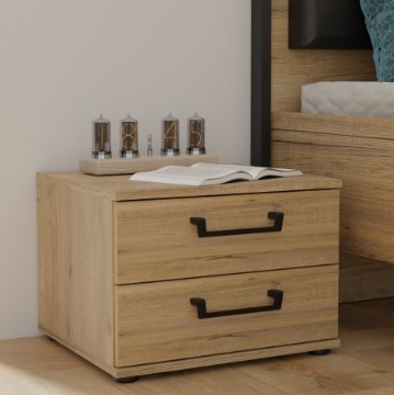 Forte Приліжкова тумба 50 см із шухлядами Oriental Tree, дуб, Bartex, HUDK011-D105 - Home Club
