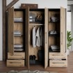 Forte Шафа 205 см Jupiter Чорний / Дуб Artisan, MKSS841-M788 - Home Club, зображення 2