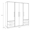 Forte Шафа 205 см Jupiter Чорний / Дуб Artisan, MKSS841-M788 - Home Club, зображення 8