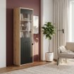Forte Витрина 60 см Auriquet «Дикий дуб натуральный» / «Чёрный», AUQV711L-Q362 - Home Club