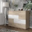 Forte Комод 125 см Skive, дуб «Сонома»/белый, SKVK46-Q45 - Home Club
