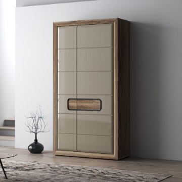 Forte Шкаф 110 см Tiziano, дуб античный/бежевый глянцевый, TZS721R-P82 - Home Club
