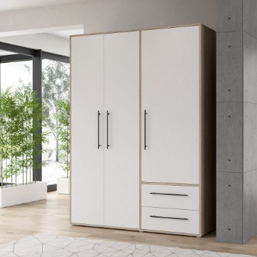 Forte Шкаф шириной 150 см с ящиками, дуб «Сонома»/белый, MKSS833-Q36 - Home Club