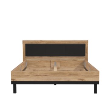 Forte Двоспальне ліжко 160x200 см Dalate Дуб Катанія/Чорний, DQLL2162-M300A - Home Club